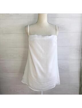 NWT Kenar - White layered dressy tank, sequined and chiffon, L